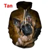 Herrtröjor tröjor unisex rolig hund 3d tryckt söt hoodie tyska herde toppsmän