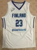 23 Lauri Markkanen Finland 국가 대표팀 농구 유니폼 블루, 화이트 또는 사용자 정의 선수 자수 남성 저지