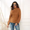 Neon Sweater Women Knitted Fuchsia Pink Solid Half Turtleneck Pullovers Long Casual Loose Knitting Shirts Female Jumpers 210917