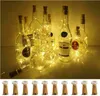 Luzes de garrafa de vinho com cortiça 10 pack 20 LED bateria operado LED Cork forma 6,6ft fio de prata fada mini cordas luzes para o natal jja9493