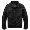 Men's Leather & Faux Jacket Men Korean Vintage Genuine Coat Real Cow Jackets Streetwear Motorcycle Black YY483