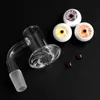 Acessórios para fumar Liquidificador de borda chanfrada Quartz Banger com 22mm Marble Carb Cap 2pcs Terp Pearls para vidro Bongos de água Dab Rigs