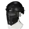 Casco tattico militare integrale unisex in nylon plastica maglia d'acciaio sport all'aria aperta protezione dagli urti COSPLAY caccia alla battaglia Q0630