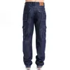 Vomintmens Jeans Cargo Denim Byxor Regelbunden Loose Fit Multi Fickor Klassisk Tvättad Militär Slitage Storlek 38 40 42 V7A1J012 211120
