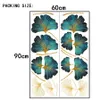 Green Ginkgo Leaf Flowers Wall Stickers Sofa Bedroom Decor Aesthetic Living Room Art Mural Diy Home Decoration Wallpaper