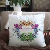 New Arrive Coloring Vintage Copy Silk Cushion Case Graffiti Pillow Case Home Decor 45cm*45cm Black Ground Hand Drawing Pillowcase DIY 39 Styles