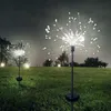 Lampade da prato 90/120LED Solar Powered Firework Ground Light Pathway Giardino Cortile Paesaggio Lampada di illuminazione decorativa