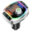 Bluetooth-FM-Transmitter mit LED-Hintergrundbeleuchtung, Auto-MP3-TF/U-Disk-Player, Freisprecheinrichtung, Adapter, Dual-USB-QC 3.0 + PD-Typ-C-Schnellladegerät