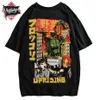 Mannen Hip Hop T-shirt Japans Harajuku Cartoon Monster T-shirt Streetwear Zomer Tops Tees Katoenen T-shirt Oversized Hiphop 210706