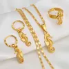 Anniyo Seahorse Pendant Necklaces Earrings Ring Gold Color Jewelry Sets Charm Animal Hippocampus Hawaiian Accessories #245306