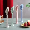 3 W 1 Gadżety Baby Gadżety Zestaw Tableware Naczynie Dzieci Dzieci Rzeczy Toddler Obiadowe Cutlery Niemowlę Żywność Karmienia Knife Łyżka Widelec 0910