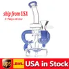 1pcs Glass Bong Hookahs Recycler Water Pipes 14mm Female Joint Oil Dab Rigs With smoking tobacco Bowl in stock USA