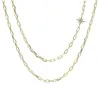 High Quality Wedding Jewelry Anise Star Necklace Elegant Double Layer Link Chain North Charm Necklaces Chains Morr22