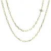 Hoogwaardige bruiloft sieraden Anijs Star ketting Elegante dubbele laag linkketen North Charm kettingen ketens morr22