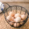 Draad Egg Basket Metalen opslag met handgrepen Kip S Houder Organizer Fruit Voedsel voor Keuken Boerderij 210609