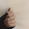 24 unids/set de uñas postizas de Ballet de moda, diseño corto, degradado blanco desnudo, accesorios de manicura completa Artificial, puntas con pegamento