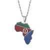 Érythrée carte drapeau pendentif colliers pour femmes filles couleur or bijoux érythréens africains