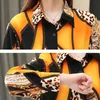 2021 Blouse Femmes Mode Chemises en mousseline de soie Femmes Bureau Lady Tops Spliced Leopard Blusas Femininas Chemises Bouton Léopard 8092 50 210317