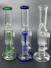 Bangs en verre clair / vert / bleu Narguilés Pipe à eau filtre dab rig avec joint de bol de 14 mm