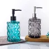 Draagbare glazen hand vloeibare zeep dispenser pomp shampoo fles douchegel opbergdoos keuken gootsteen badkamer accessoires set 211222