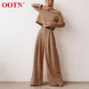 Ootn Street Wysoka talia Szerokie spodnie nogi Plus Size Kobiety Solidna Luźna Streetwear Khaki Spodnie Kobiet Eleganckie Długie Spodnie Wiosna 210706