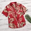 الرجال عارضة القمصان هاواي الرجال قميص يترك طباعة الشارع الشهير الصيف حامل طوق 2022 أزياء الشاطئ قصيرة الأكمام قمم