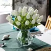 31pcslot PU mini tulipano fiore reale touch sposa fiore bouquet fiori di seta artificiale per decorazione per feste casa 2103175504999