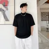 Idefb Summer Fashion Half Sleeve Base T-shirt Design Black White Cusal Slim Moda Tee Topy Koreański Trend Odzież 9y7541 210524