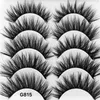 Wholesale 3D Faux Mink Hair Soft False Eyelashes With Tray 5pairs Reusable Wispy Thick Fake Eyelash Makeup Extension Tools