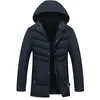 Solide Hiver Parka Hommes Plus Velours Chapeau Détachable Coupe-Vent Imperméable Veste Hommes À Capuche Casual Épais Chaud Hoodies Homme Parkas 210524