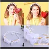 Haimeikang fait à la main Slik Flower Pearl Couronne Bandeau Ruban Beauty Bridal Floral Garlands Wedding Femmes ACC QYLOGS T7IXM ACCESSOIRES HR2QZ