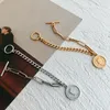 Peri'sbox Portrait Coin Chain Bracciali Chiusura a levetta Think Link per donna Charm in acciaio al titanio color oro argento