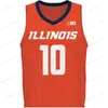 Custom Illinois Fighting Illini Basketball Jersey College Ayo Dosunmu Kofi Cockburn Trent Frazier Da'Monte Williams Miller Curbelo Feliz Stitched 2XS-5XL