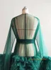 Ruffles Dark Green Prom Dress 2021 Kimono Robe Suknie ciążowe Z Długim Rękawem Świeżym Bridal SleepWeear Party Wear