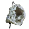 Dekorativa Objekt Figuriner Naturvit Kristallkluster Agate Geode Rough Smycken Box Point Healing Home Decor Gift