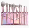 10 PCS Pink Makeup brushes Professional Fingerprint Handle Brush Set for Blush Eye Shadow Cosmetics tools drop ship 1set