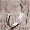 Charm Bracelets Jewelry Wide 8Mm Stainless Steel Cuff Open Wheat Bangle For Women Trendy Party Drop Delivery 2021 2Bwv5