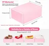 Nowy Wyczyść Plastikowy Pole Buty Dustoodporne Sneaker Organizer Flip Transparent High Heels Boxes Candy Color Backable Buty ContainerwD69