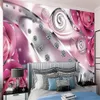 3D bloem wallpapers luxe roze diamant bloemen muurschildering moderne woondecoratie woonkamer slaapkamer achtergrond muur wallpapers