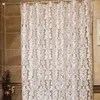 Fashion Morocco White Curtain Home Shower Waterproof Bathing Bathroom Hook Floral Print Europe 210915