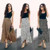 Skirts Summer Fashion Style Women's Polka Dot Print High-Waist Lace-Up Wrap And Split Half-Length Skirt