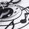 MEISD Musical Wall Clock Modern Music Design DIY Stickers Watch Quartz Silent Black Horloge Art Poster Decor 220115