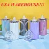 local warehouse!!!sublimation glitter sippy cup 12oz straight tumbler with 2 LIDS kids cup watter bottle with handle stainless steel kid water