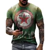 T-shirt da uomo Harajuku Plus Size Castrol Digital Print Uomo Camisetas Street Style Camicia casual a maniche corte T-shirt con colletto tondo