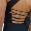 オクストード黒包帯ドレス到着後のセクシーボディコン夏の女性1ショルダークラブパーティー210527