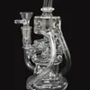 Recycleur transparent eau de verre bong plate plate-forme épais shisha narguhalah tuyaux tabac tabac tabac tabac de fumée de fumée de fumée de fumée avec une forme de voilier de 14 mm compliqué