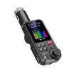 1.8 "Draadloze Auto Bluetooth Kit FM-zender AUX Ondersteunt QC3.0 Opladen Toon en Bass Sound Music Player Auto Charger Snel