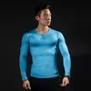 Męskie koszulki fitness z długim rękawem ubrania do ćwiczeń wiosenny T-shirt z okrągłym dekoltem męski jednokolorowy szybkoschnący Top sportowy Running Gym Tees