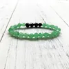 Braccialetti con ciondoli 8MM Sezione naturale Avventurina verde e braccialetto Larvikite grigio Gioielli da uomo Perline Mala Yoga Regalo da polso