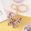 Couleur Diamond Set Creux Butterfly métal européen et américain Anneaux de clés Pendentif créatif Petit sac cadeau Personnalisé